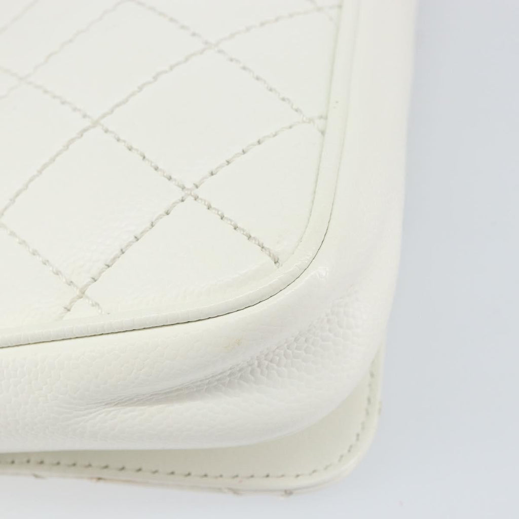Chanel Vintage Timeless Cc Adjustable Shoulder Bag Quilted Calfskin White Leather Shoulder Bag Bag
