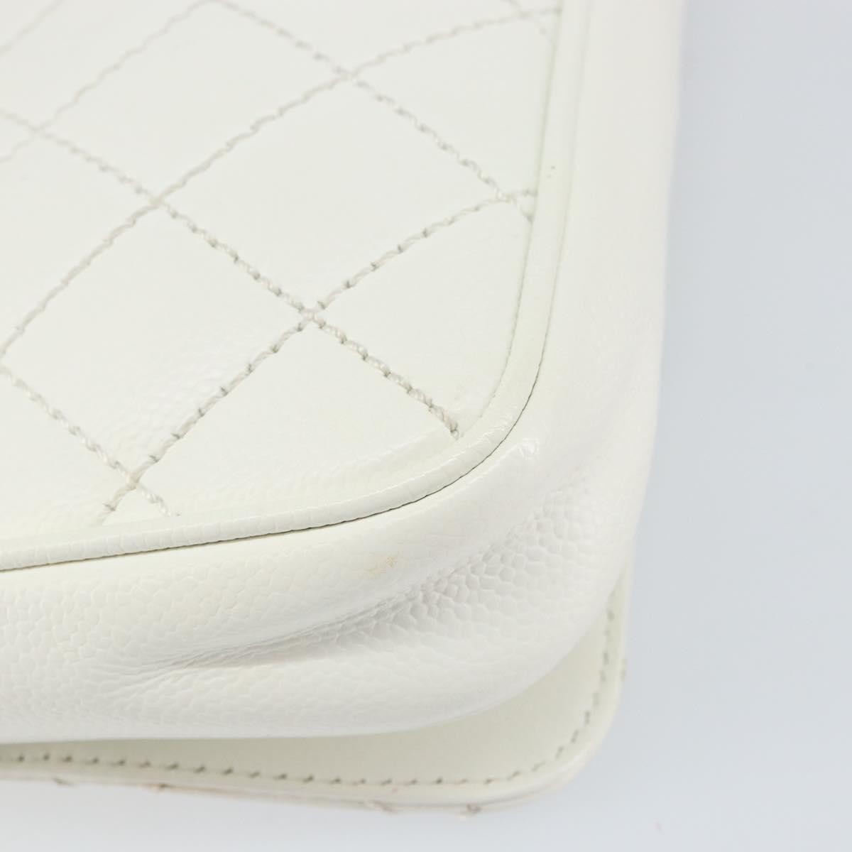 Chanel Vintage Timeless Cc Adjustable Shoulder Bag Quilted Calfskin White Leather Shoulder Bag Bag