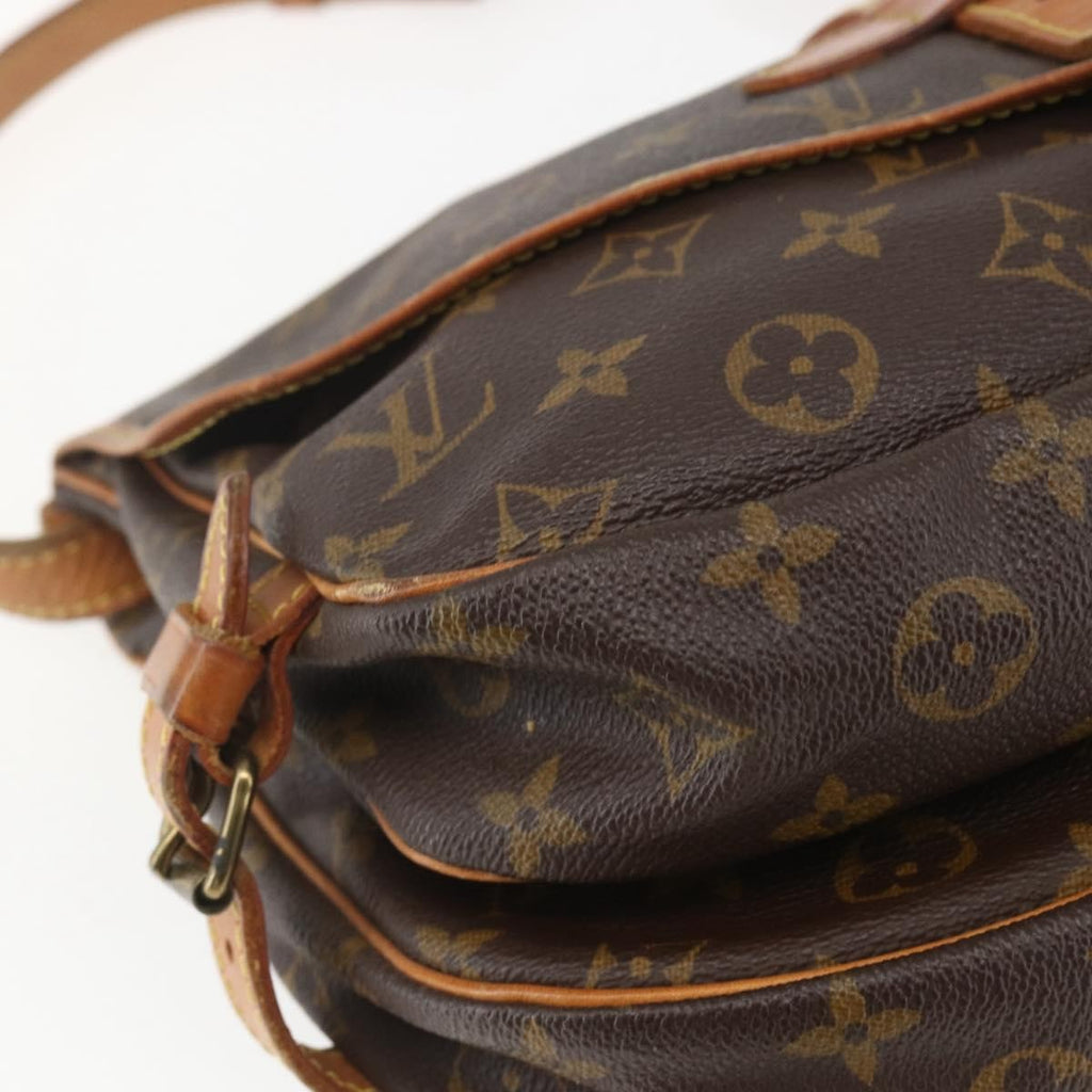 Louis Vuitton Saumur Handbag Monogram Canvas Brown Canvas Shoulder Bag
