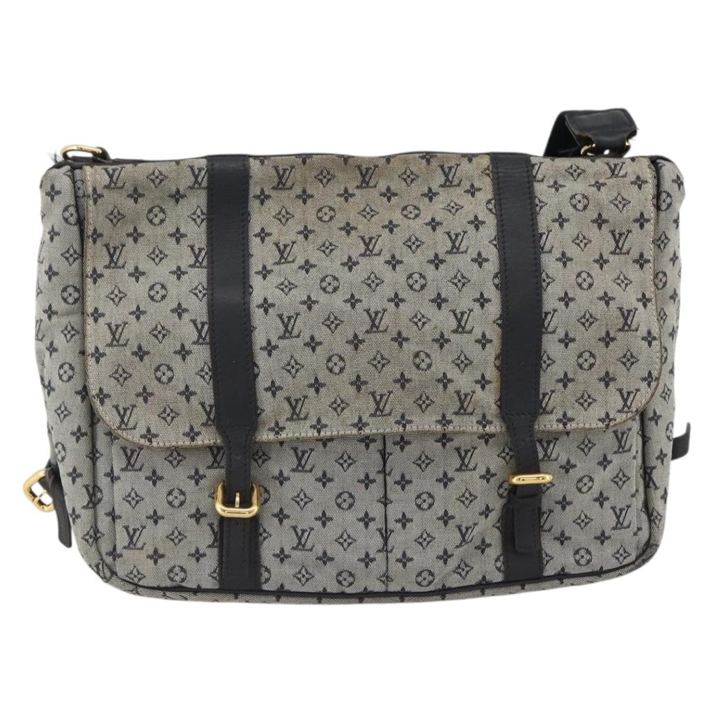 Louis Vuitton Sac Maman Handbag Mini Lin Blue Canvas Shoulder Bag
