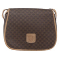 Celine Vintage Macadam Shoulder Bag Canvas And Leather Brown Canvas Shoulder Bag Bag