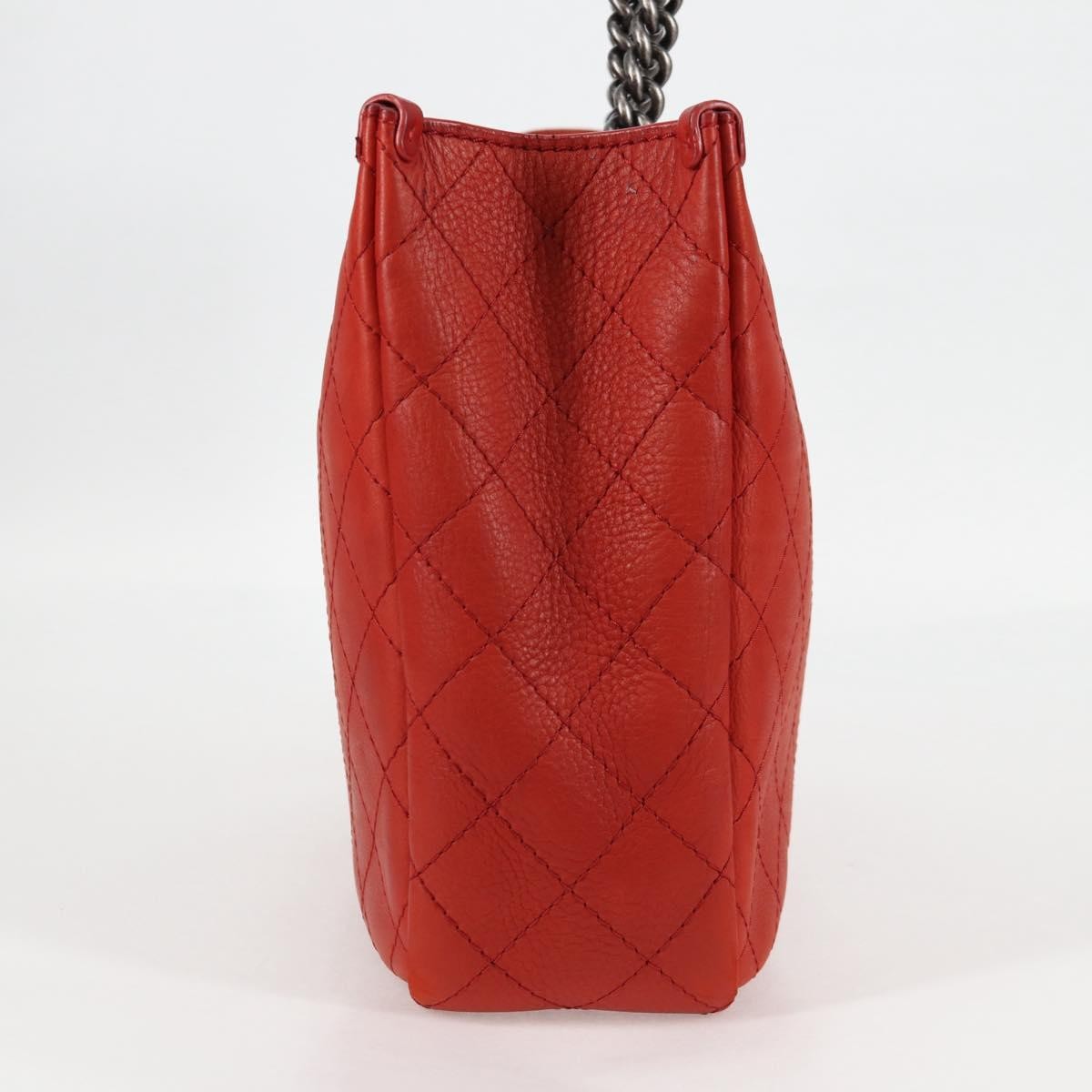 Chanel Shopping Tote Quilted Caviar Orange Leather Shoulder Bag Bag