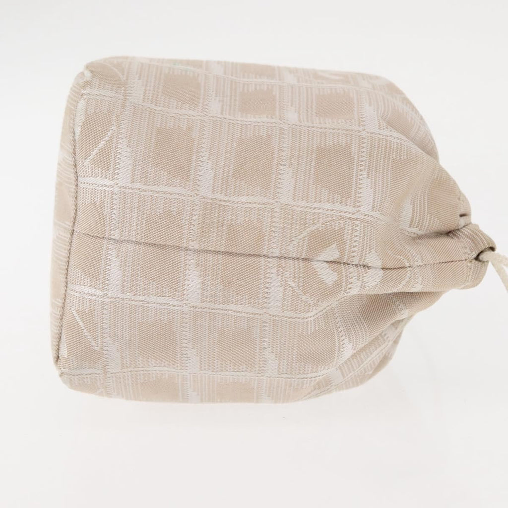 Chanel Travel Line Pouch Nylon Beige Nylon Clutche & Pouche Bag