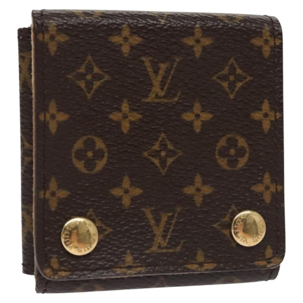 Louis Vuitton Case Jewelry Box Canvas Brown Canvas Wallets Accessory