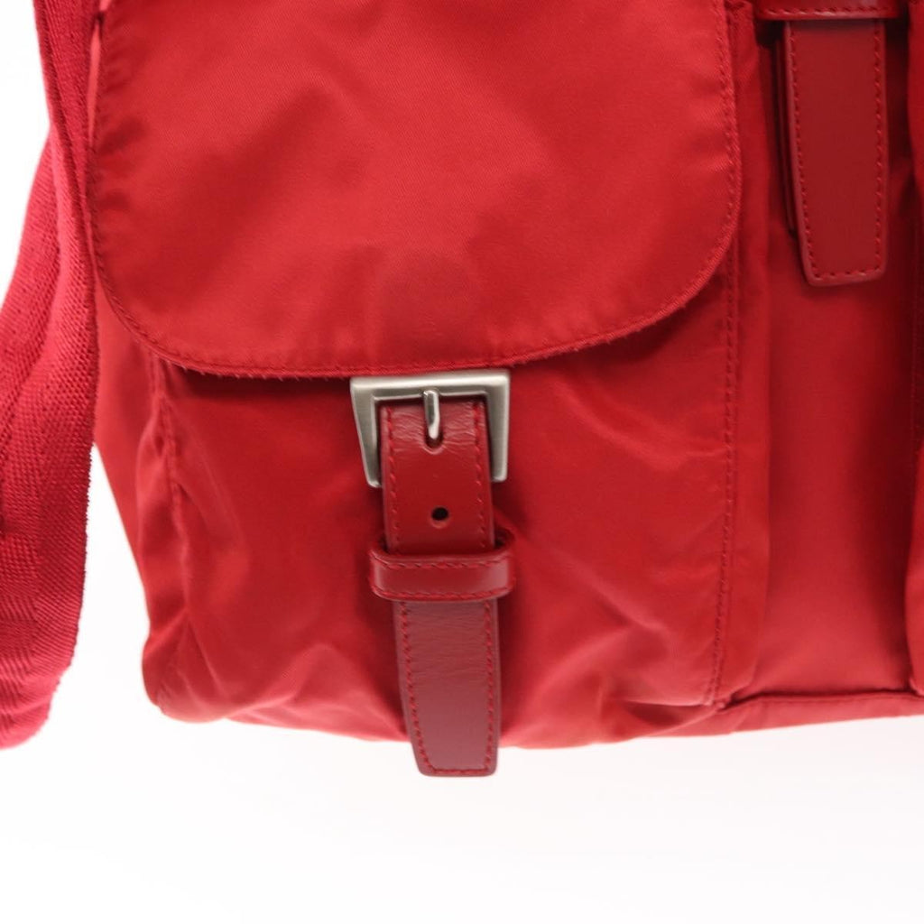 Prada Double Front Pocket Backpack Tessuto Red Nylon Backpack Bag