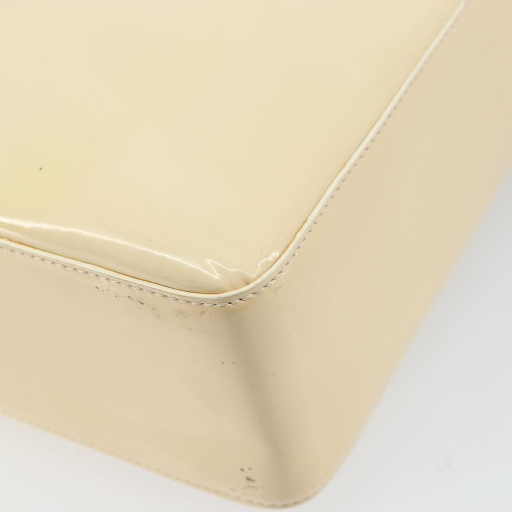 Chanel Vintage Embossed Logo Shoulder Bag Patent Beige Patent_Leather Tote Bag Bag