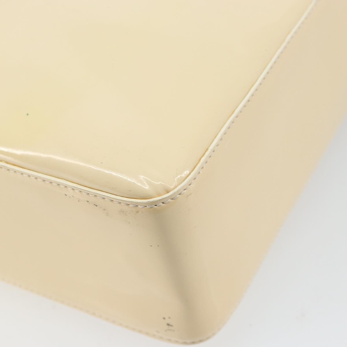 Chanel Vintage Embossed Logo Shoulder Bag Patent Beige Patent_Leather Tote Bag Bag