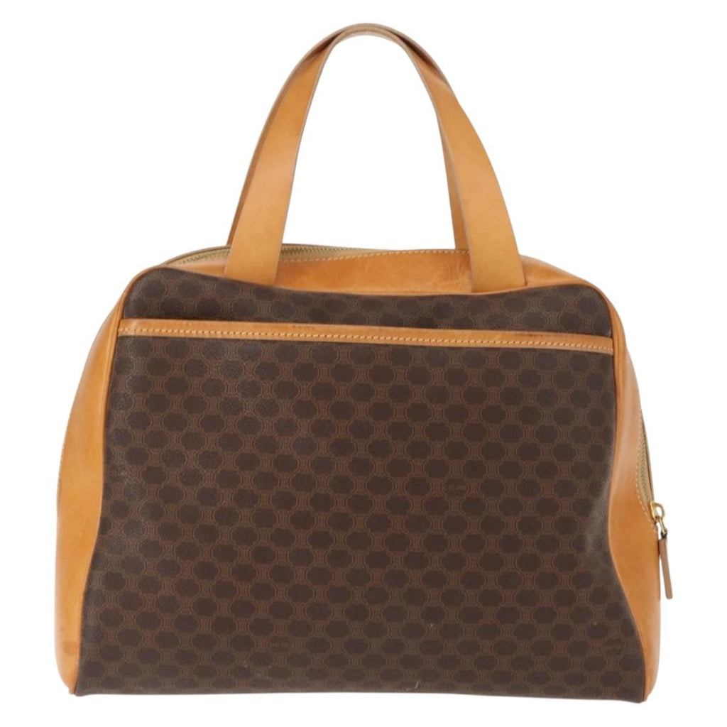 Celine Vintage Macadam Handbag Canvas And Leather Brown Canvas Handbag