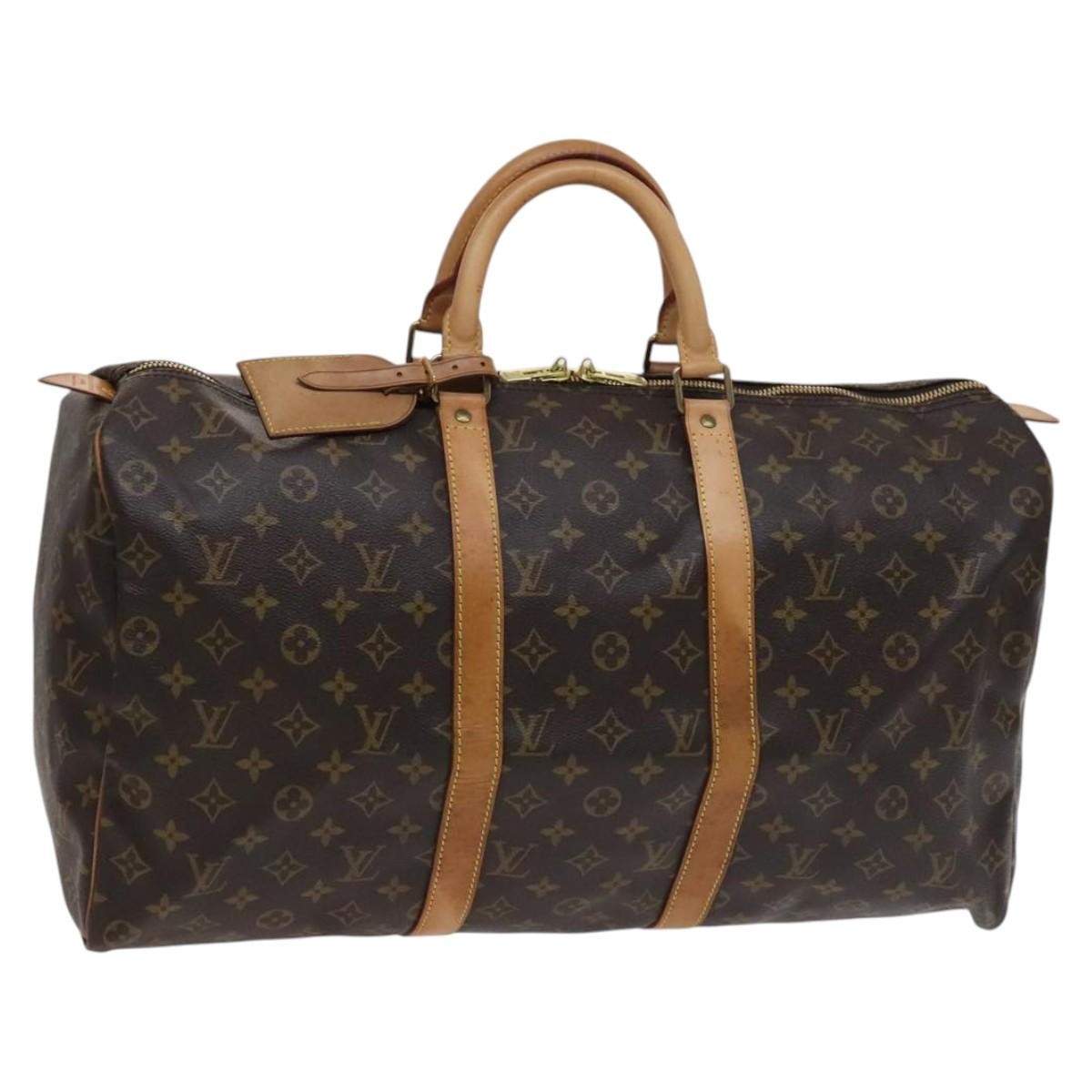 Louis Vuitton Keepall Bag Monogram Canvas Brown Canvas Bag