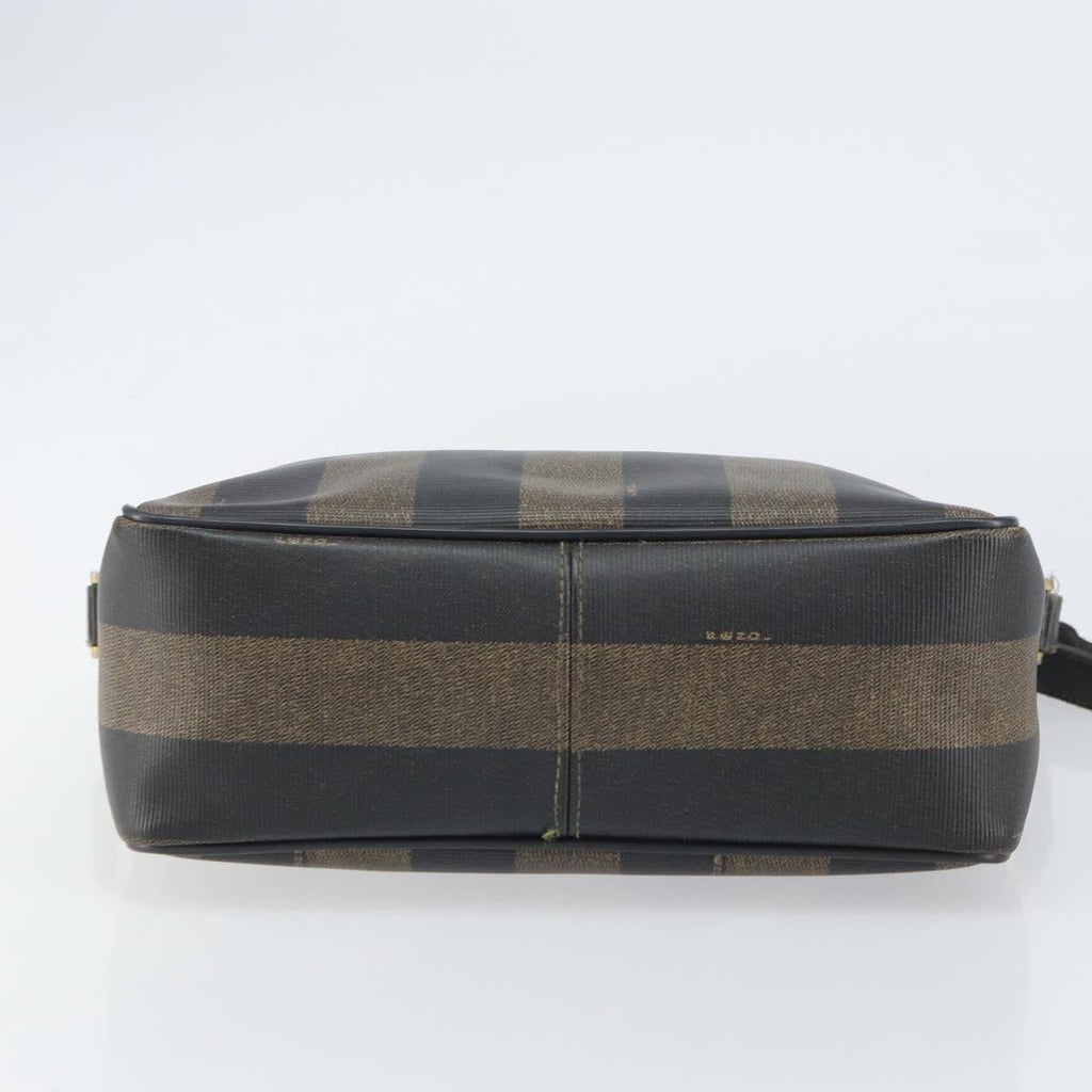 Fendi Vintage Pequin Shoulder Bag Pequin Brown Canvas Shoulder Bag Bag