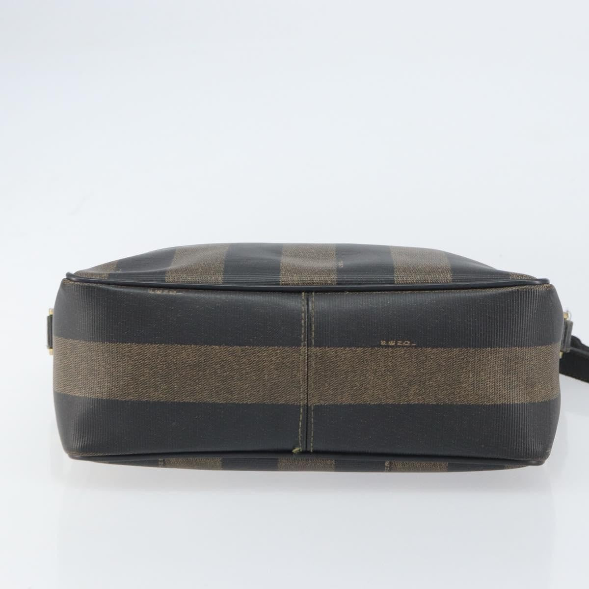 Fendi Vintage Pequin Shoulder Bag Pequin Brown Canvas Shoulder Bag Bag
