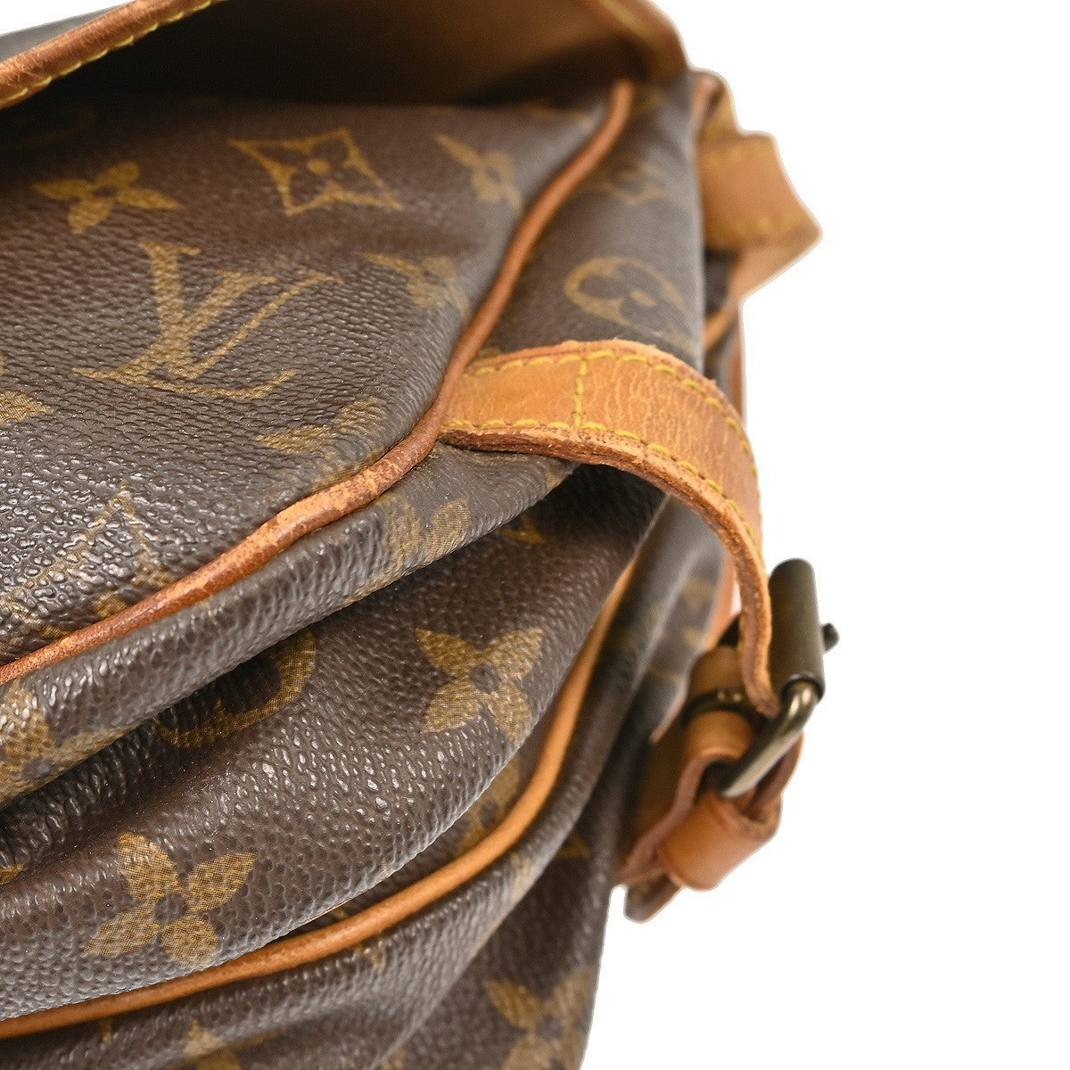 Louis Vuitton Saumur Handbag Monogram Canvas Brown Canvas Shoulder Bag