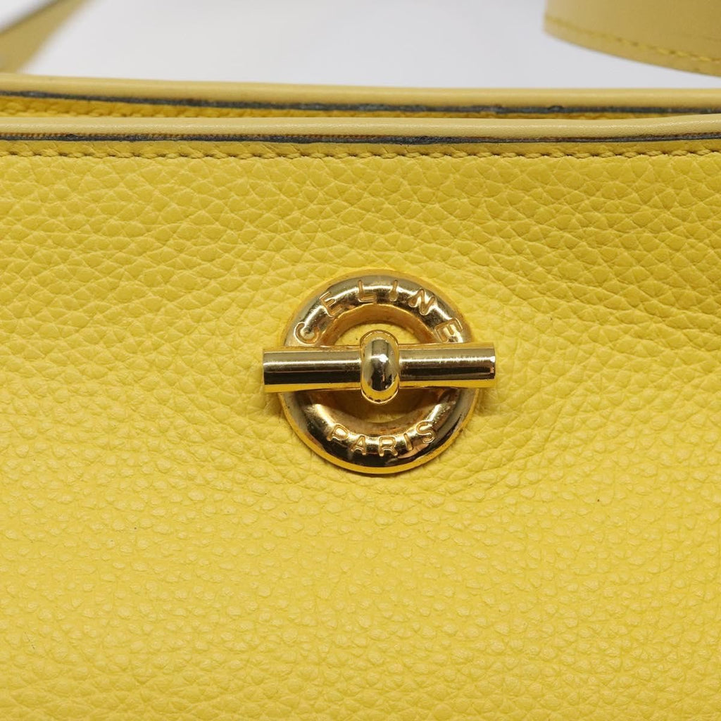 Celine Vintage Shoulder Bag Leather Yellow Leather Shoulder Bag Bag