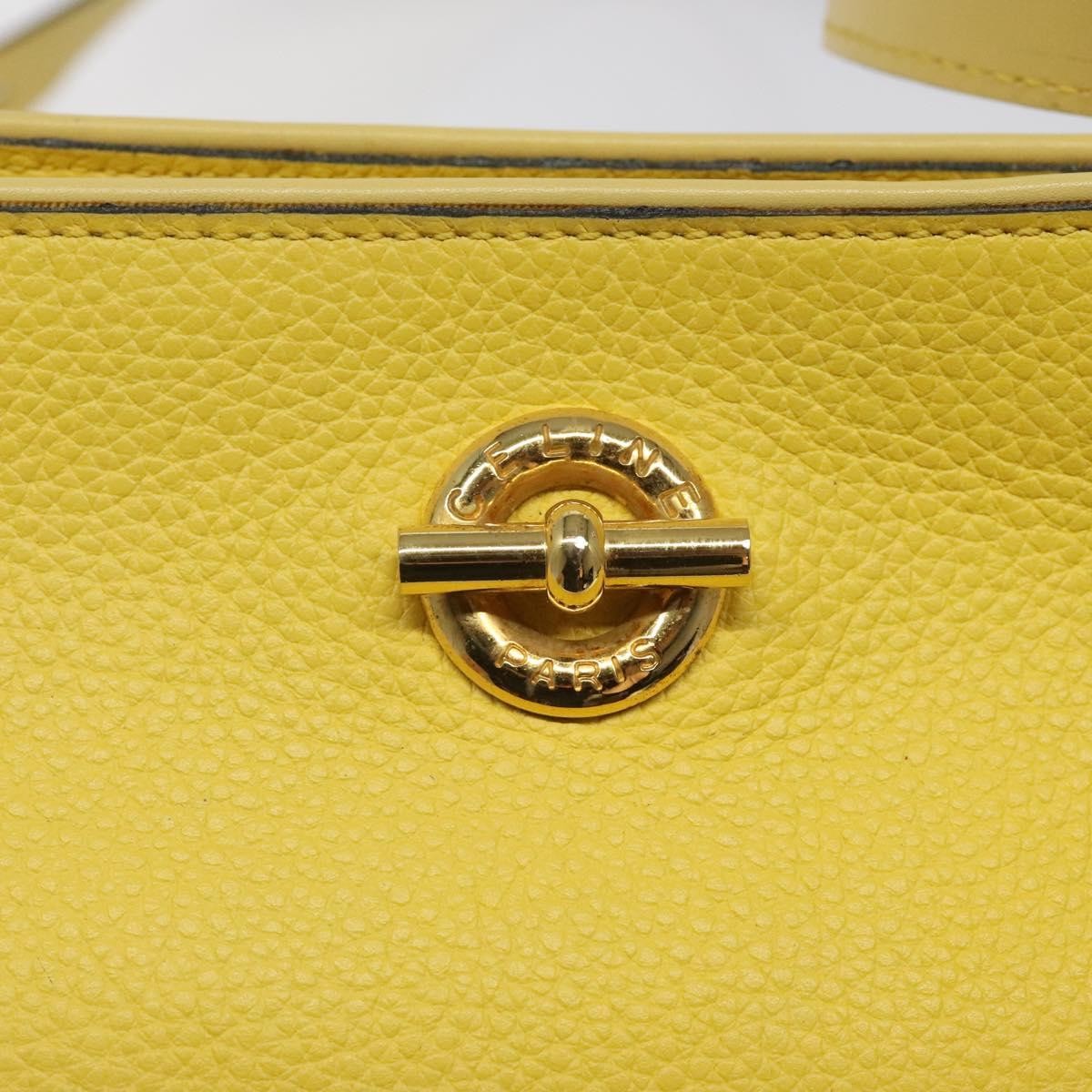 Celine Vintage Shoulder Bag Leather Yellow Leather Shoulder Bag Bag