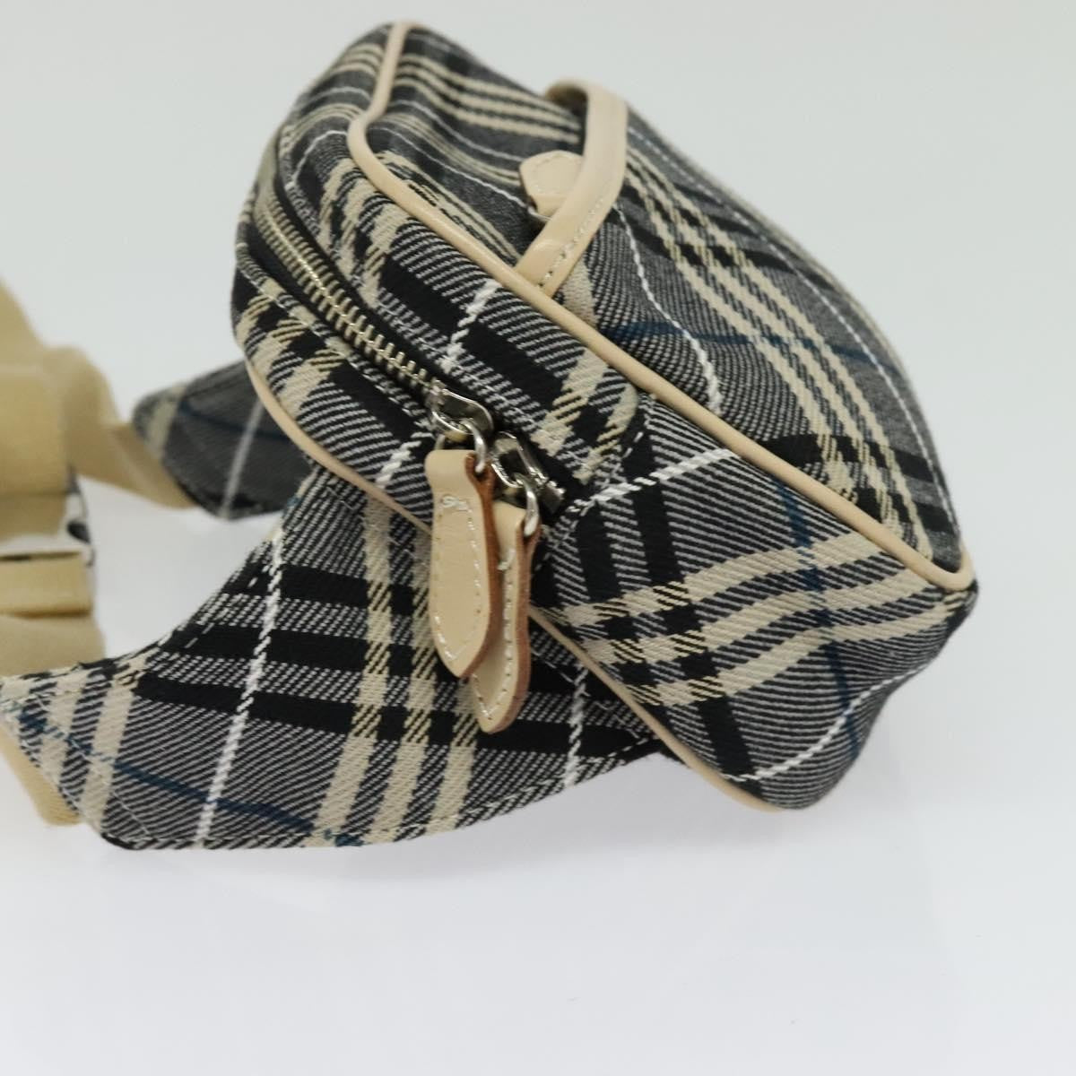 Burberry Waist Bag Vintage Check Canvas Blue Canvas Shoulder Bag