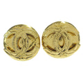 Chanel Vintage Cc Round Clip-On Earrings Metal Gold Gold_Plated Earrings Jewelry