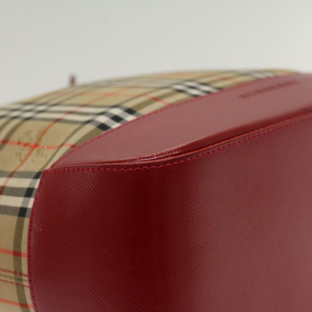 Burberry Nova Check Tote Nylon And Leather Beige Nylon Tote Bag