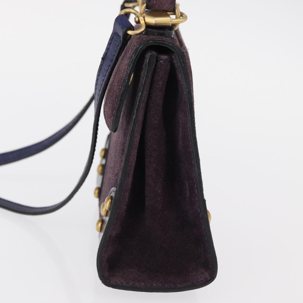 Celine Handbag Suede Purple Suede Handbag
