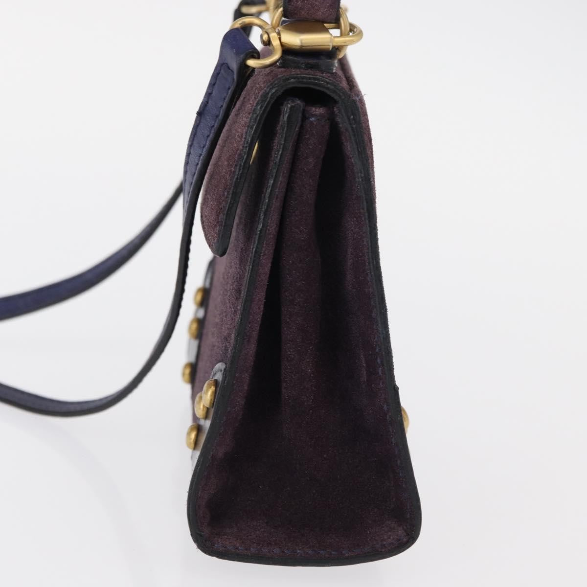 Celine Handbag Suede Purple Suede Handbag