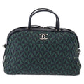 Chanel Convertible Chain Bowler Bag Woven Calfskin Green Leather Handbag