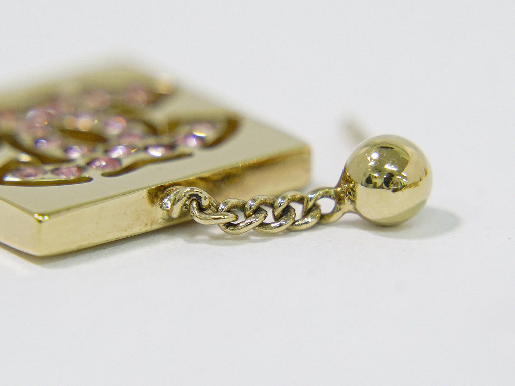 Chanel Cc Dangle Earrings Metal Gold Gold_Plated Earrings Jewelry