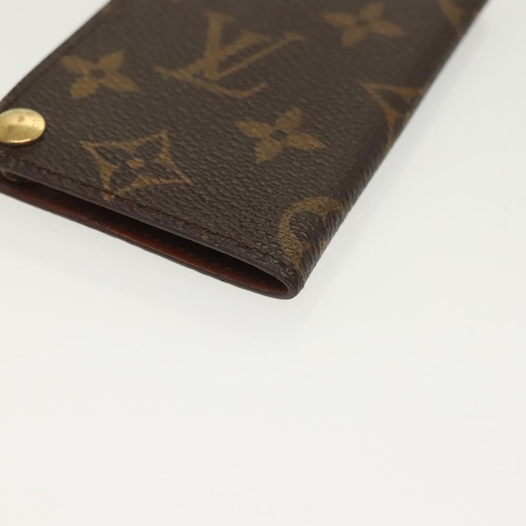 Louis Vuitton Porte Cartes Pression Card Case Monogram Canvas Brown Canvas Card Holders Accessory