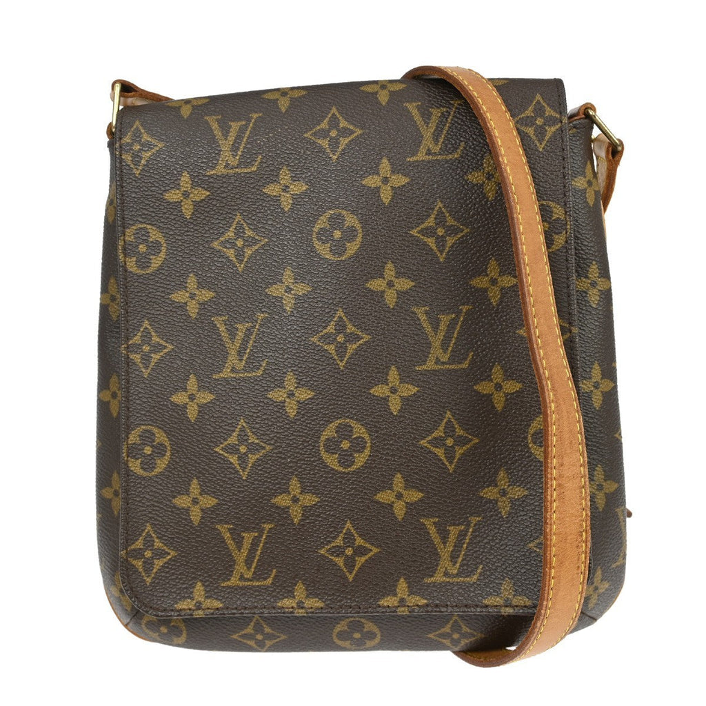 Louis Vuitton Musette Salsa Handbag Monogram Canvas Brown Canvas,Leather Shoulder Bag