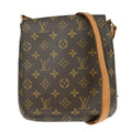 Louis Vuitton Musette Salsa Handbag Monogram Canvas Brown Canvas,Leather Shoulder Bag