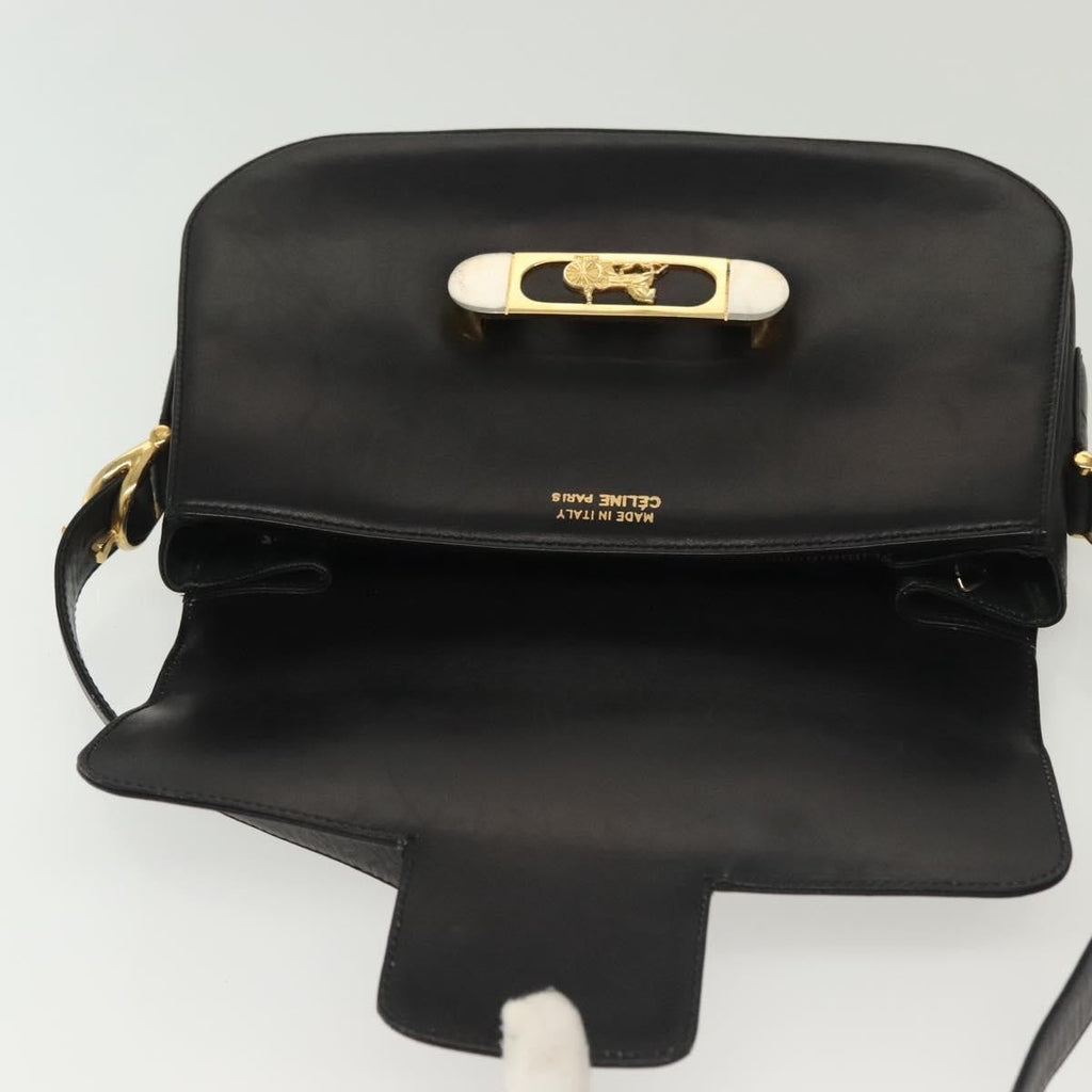 Celine Horse Carriage Shoulder Bag Leather Black Leather Bag