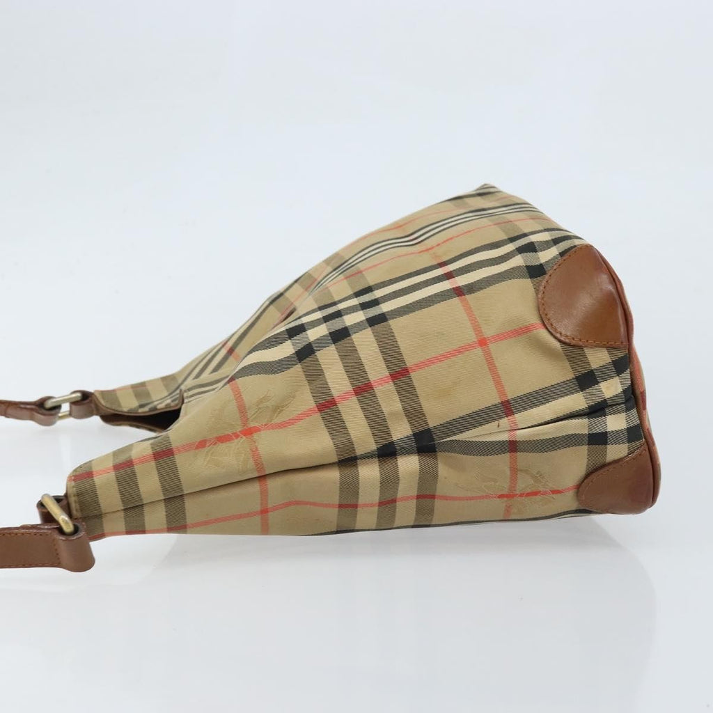 Burberry Nova Check Shoulder Bag Canvas And Leather Beige Canvas Shoulder Bag