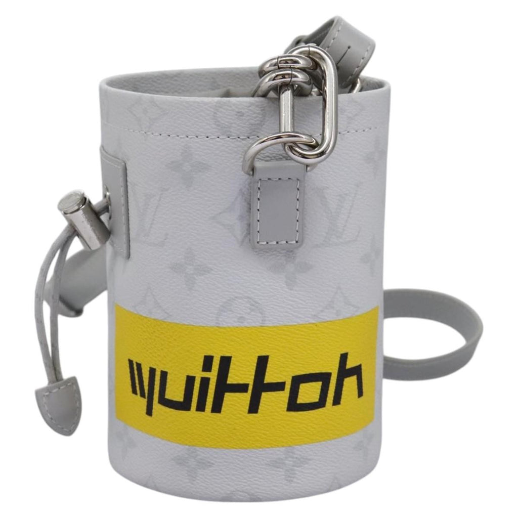 Louis Vuitton Chalk Nano Bag Limited Edition Logo Story Monogram Canvas Gray Canvas Clutche & Pouche Bag