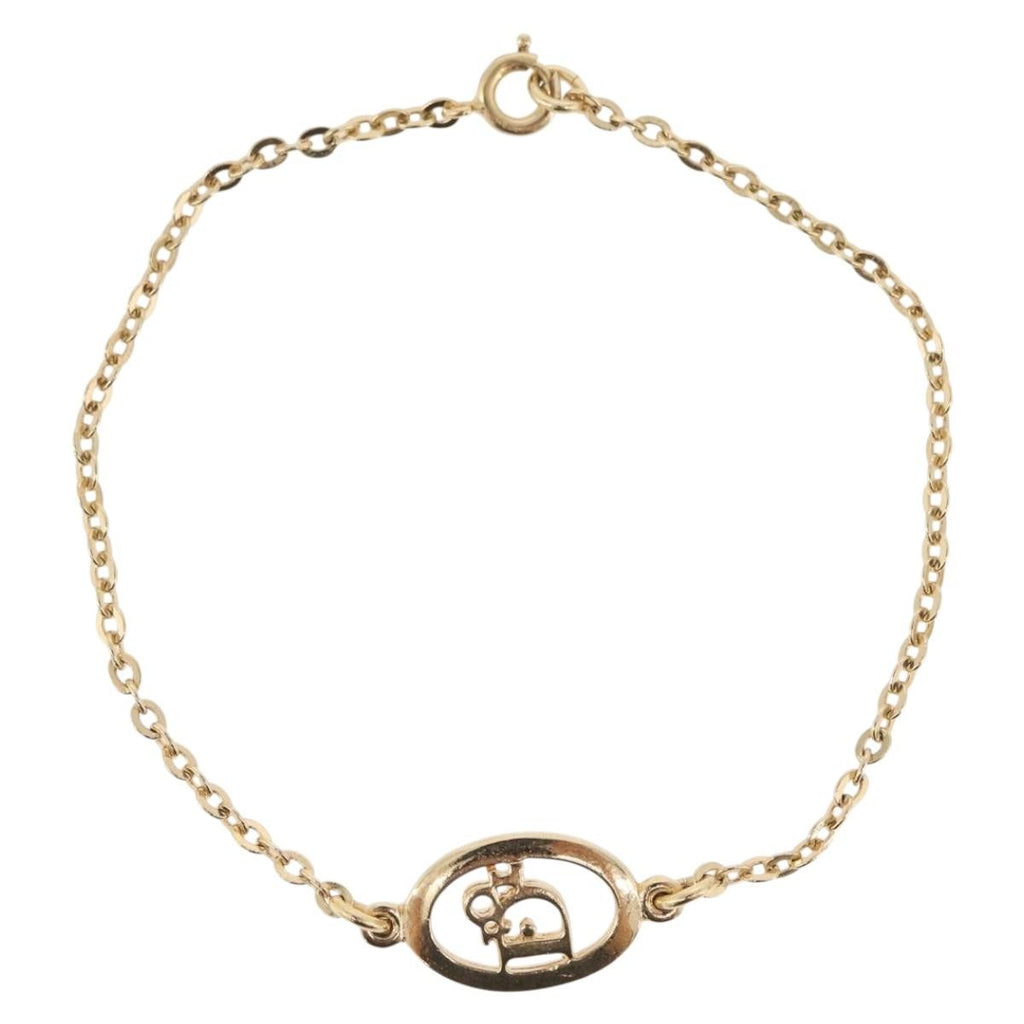 Christian Dior Vintage Logo Bracelet Metal Gold Metal Bracelet Jewelry (Pre-Owned)