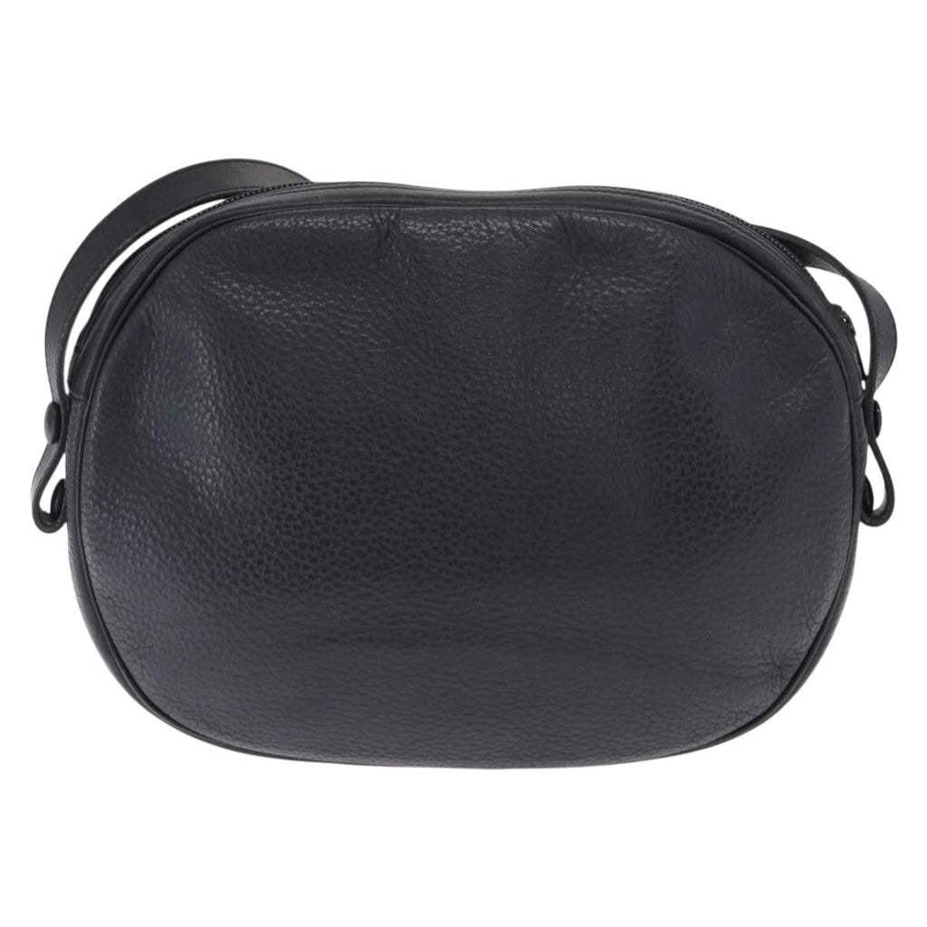Christian Dior Vintage Shoulder Bag Leather Navy Leather Shoulder Bag Bag (Pre-Owned)