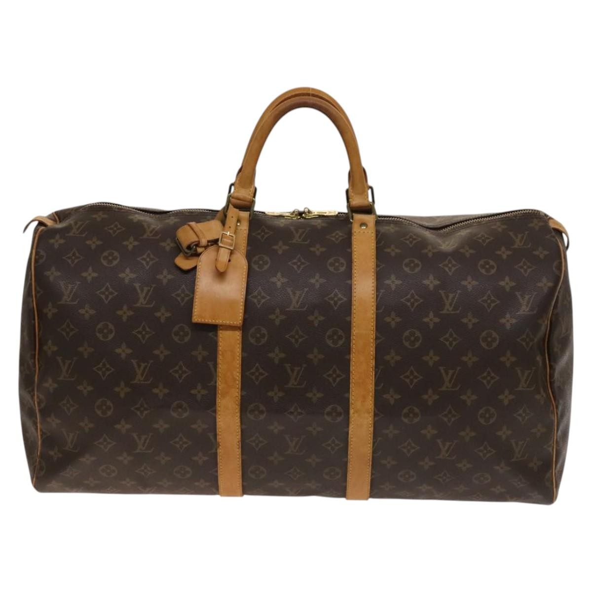 Louis Vuitton Keepall Bag Monogram Canvas Brown Canvas Travel Bag
