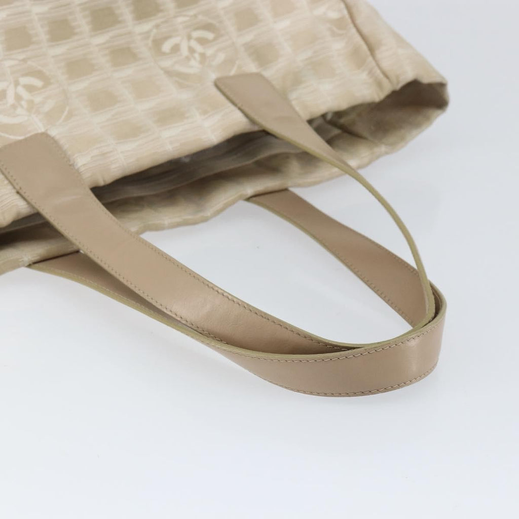 Chanel Travel Line Tote Nylon Beige Nylon Tote Bag Bag