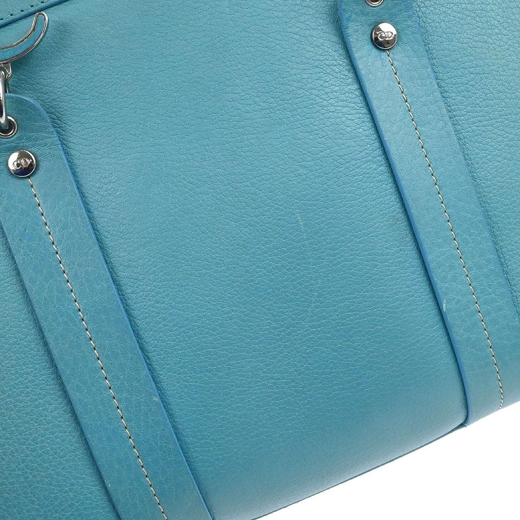 Christian Dior Vintage Tote Leather Turquoise Leather Tote Bag Bag (Pre-Owned)