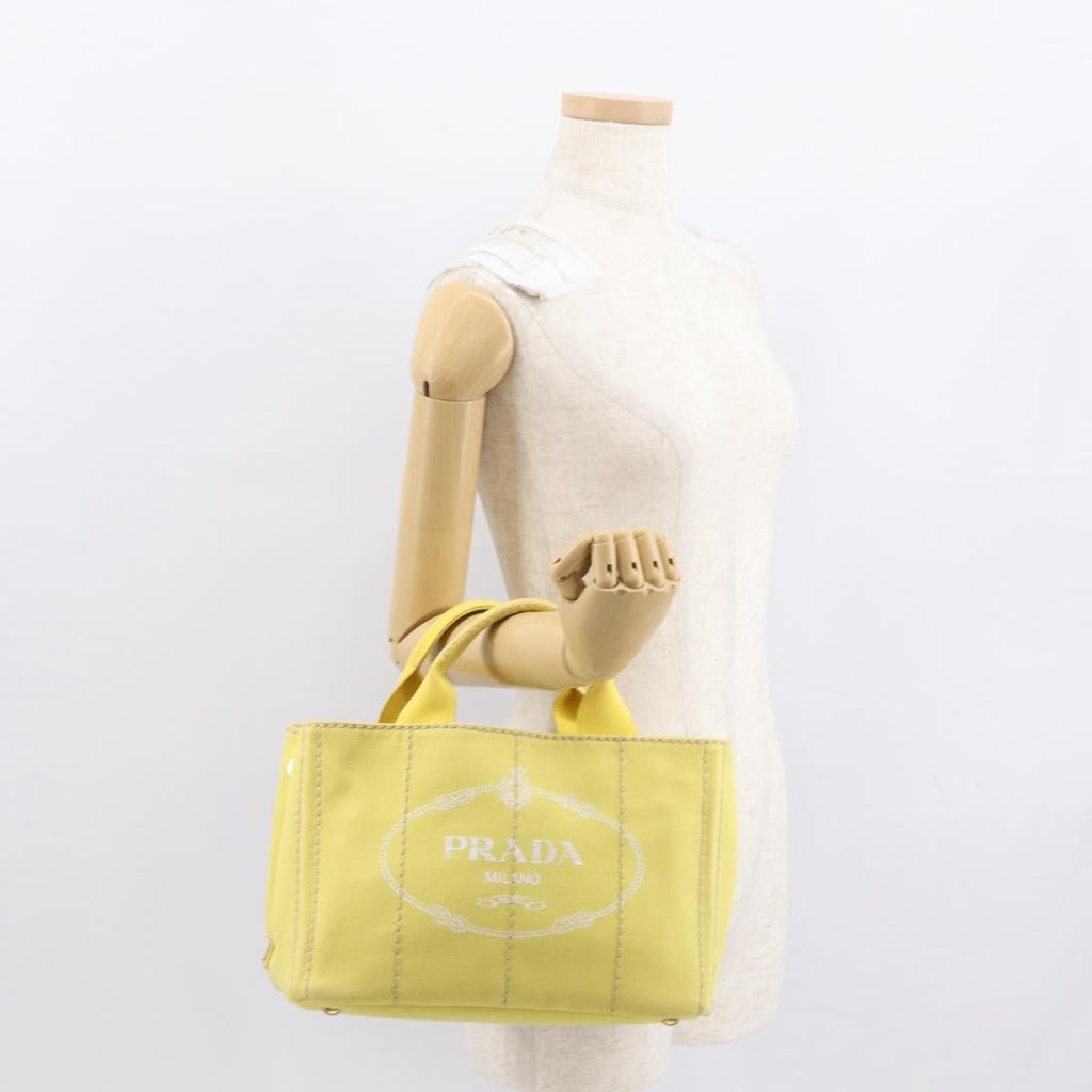 Prada Canapa Convertible Tote Canvas Gold Canvas Tote Bag Bag
