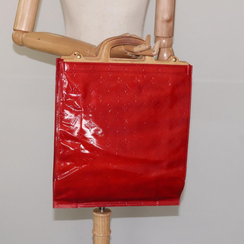 Louis Vuitton Stanton Handbag Monogram Vernis Red Patent_Leather Tote Bag