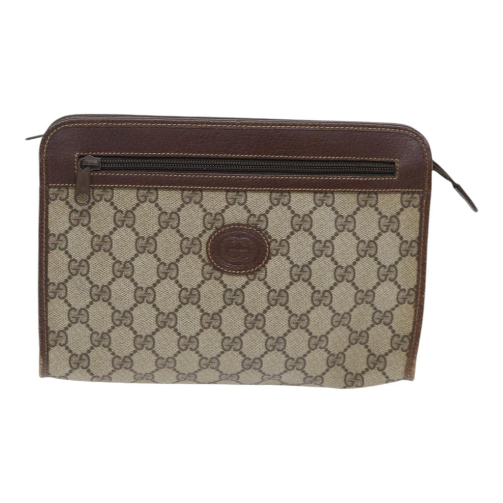 Gucci Gg Supreme Clutch Bag Pvc Beige Pvc Clutche & Pouche Bag (Pre-Owned)