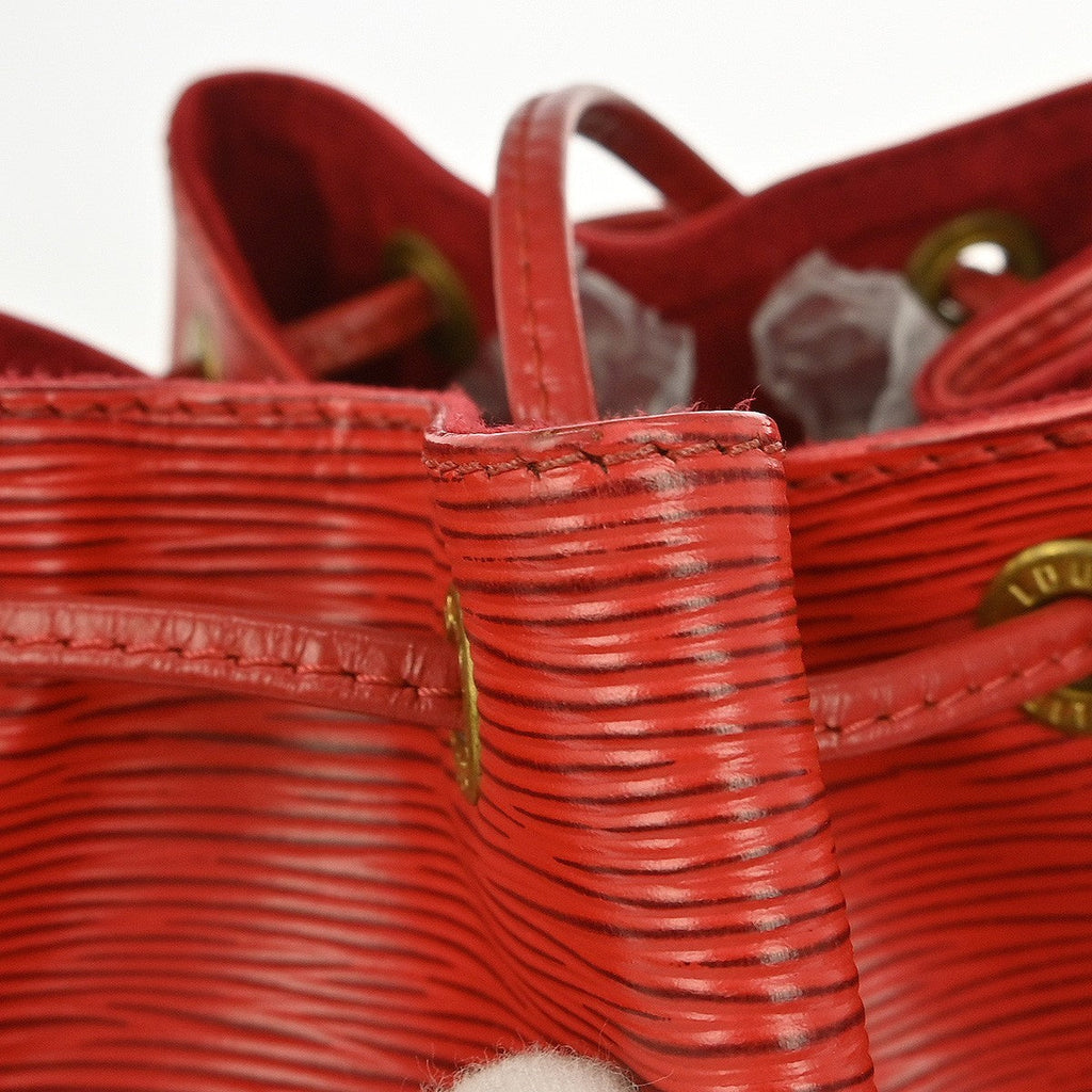 Louis Vuitton Petit Noe Handbag Epi Leather Red Leather Shoulder Bag
