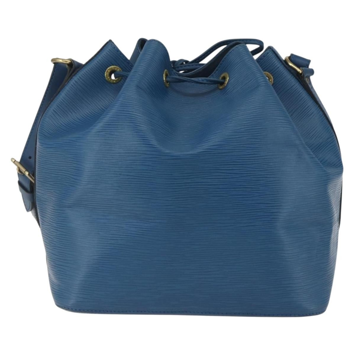 Louis Vuitton Petit Noe Handbag Epi Leather Blue Leather Shoulder Bag