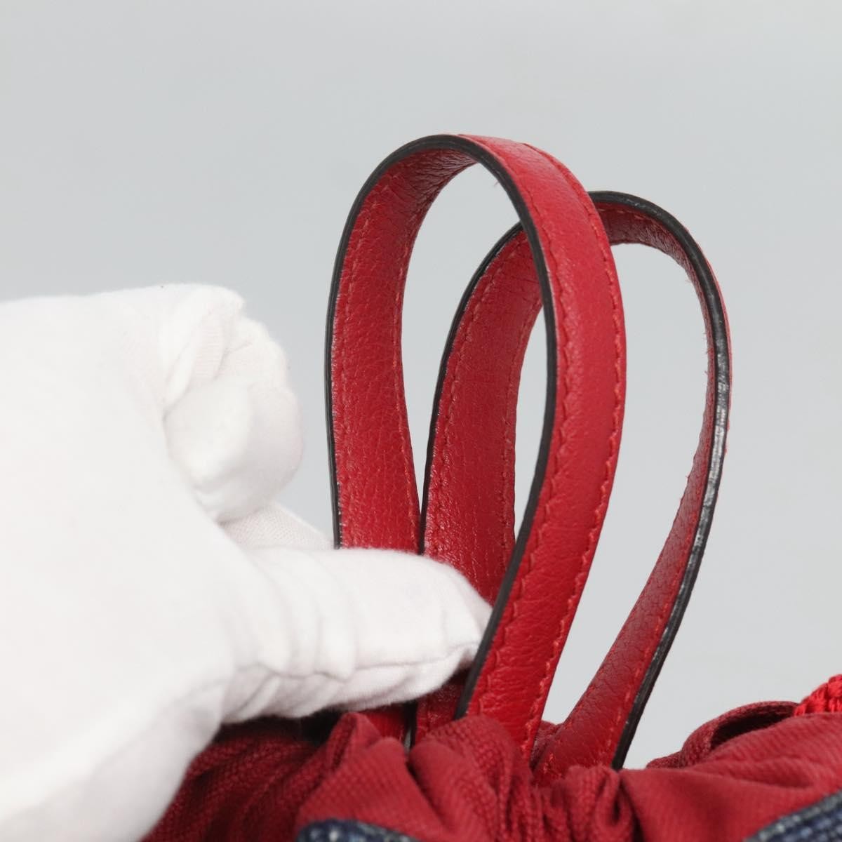 Gucci Logo Drawstring Backpack Striped Canvas Multicolour Canvas Backpack Bag (Pre-Owned)