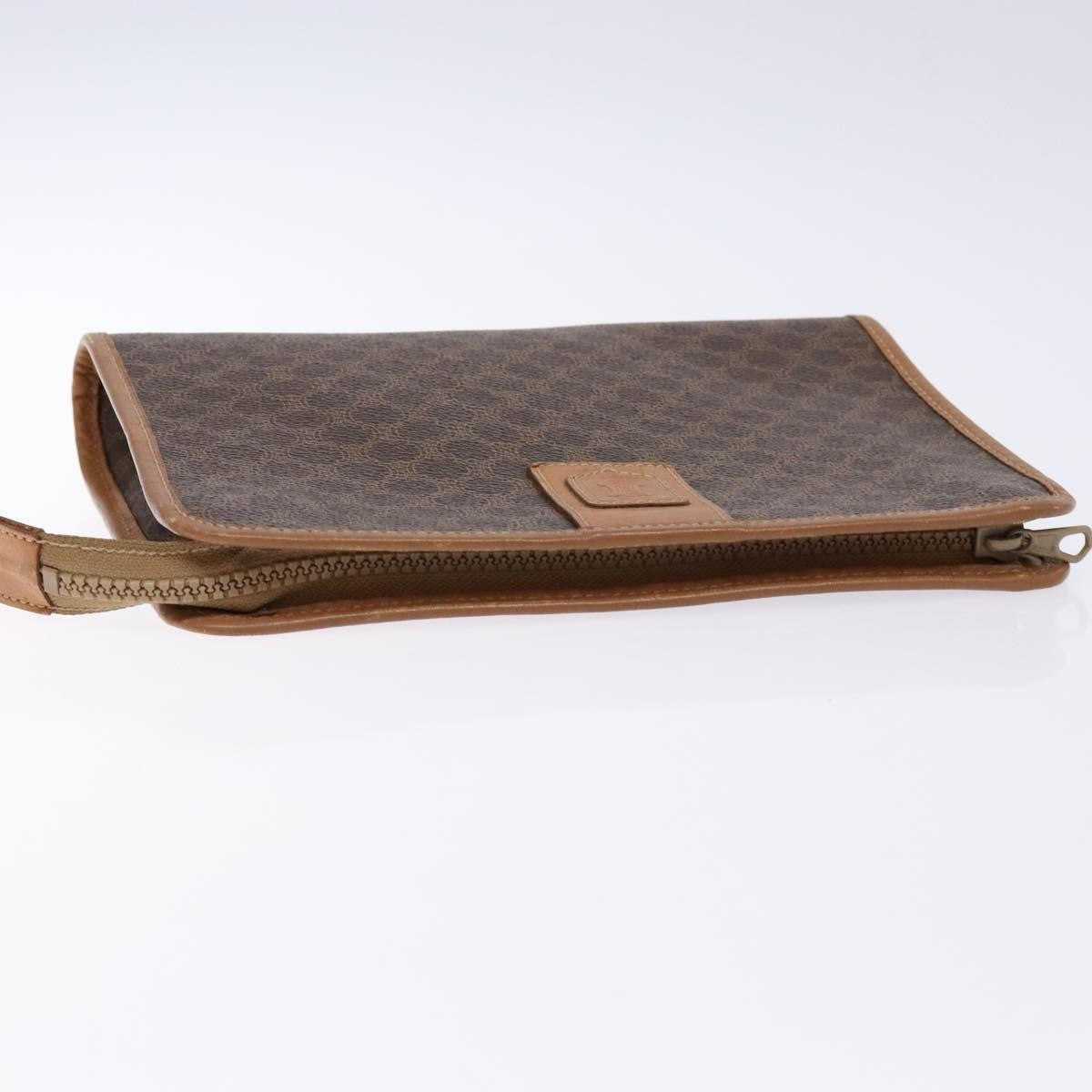 Celine Macadam Pochette Canvas And Leather Brown Canvas Clutche & Pouche Bag