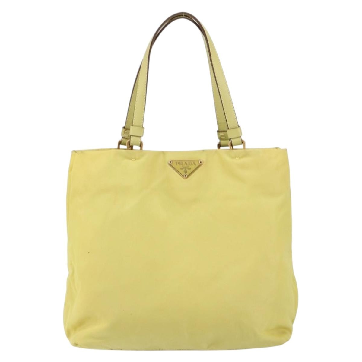 Prada Vintage Tote Nylon Yellow Nylon Tote Bag Bag