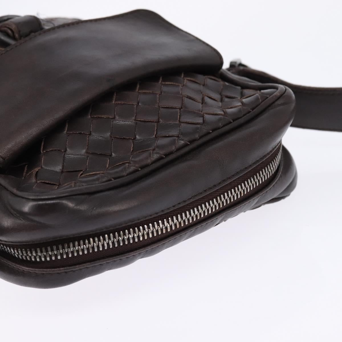 Bottega Veneta Front Pocket Messenger Bag Intrecciato Nappa Brown Leather Bag