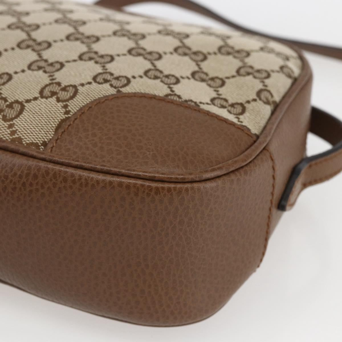 Gucci Bree Disco Crossbody Bag Gg Canvas With Leather Beige Canvas Crossbody Bag Bag (Pre-Owned)