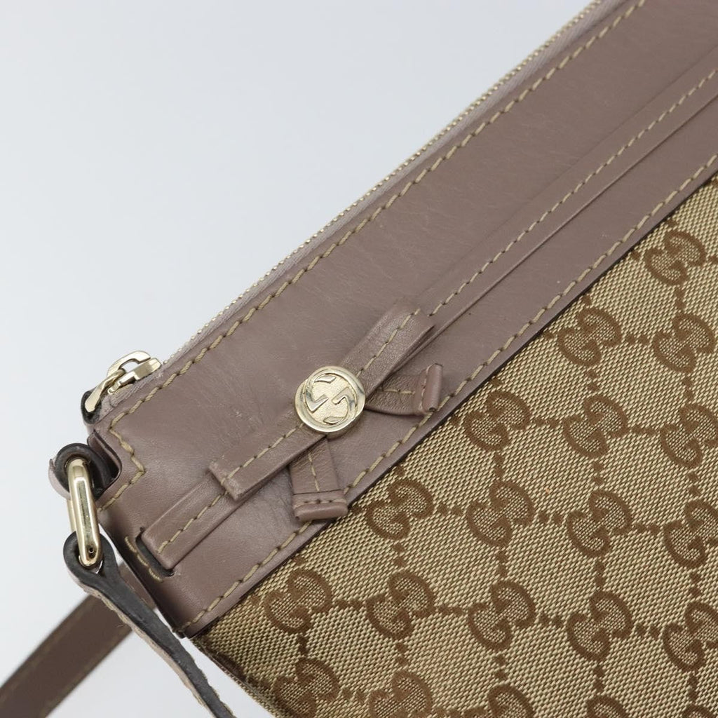 Gucci Mayfair Messenger Bag Gg Canvas And Leather Beige Canvas Shoulder Bag Bag (Pre-Owned)