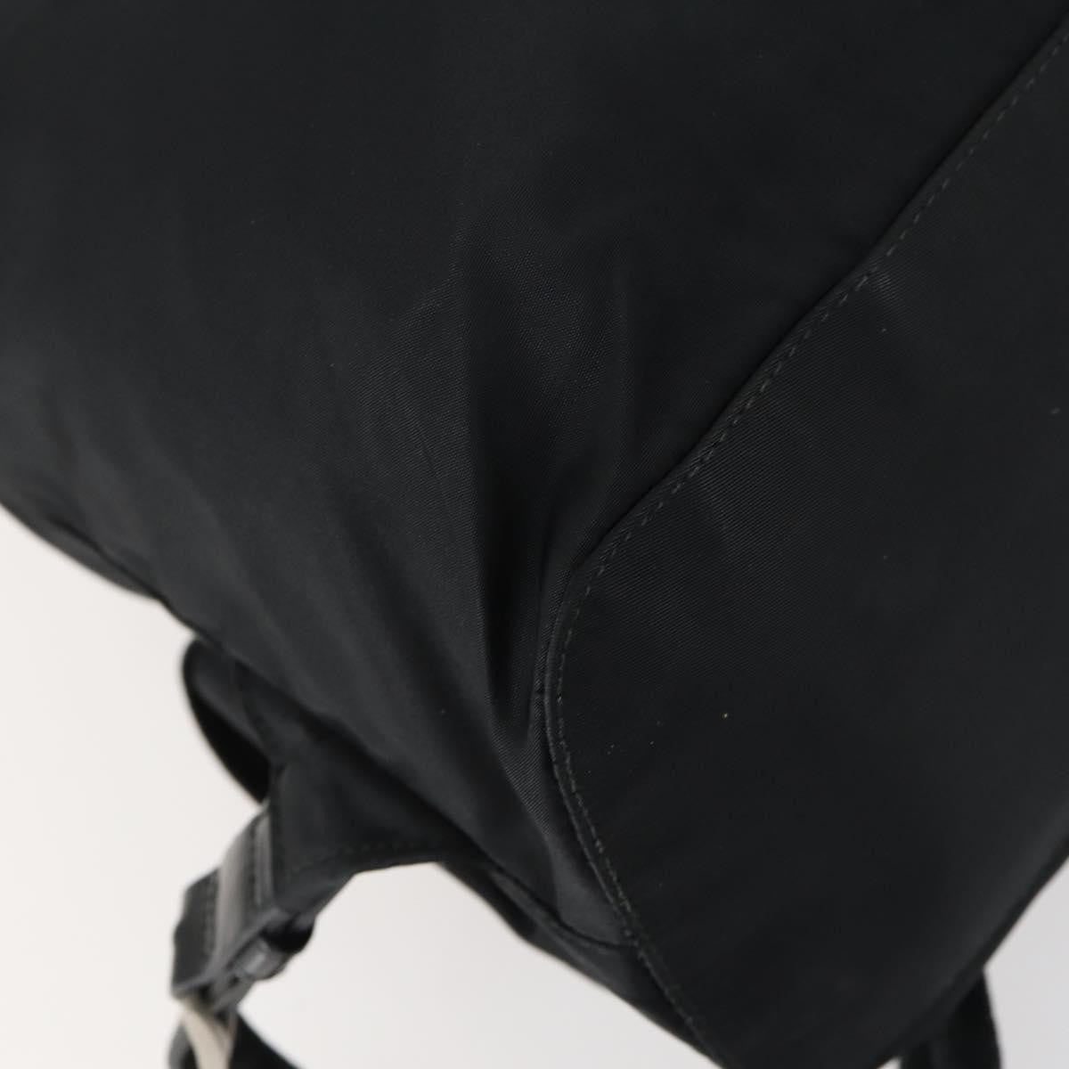 Prada Vela Double Front Pocket Backpack Tessuto With Saffiano Leather Black Nylon Backpack Bag
