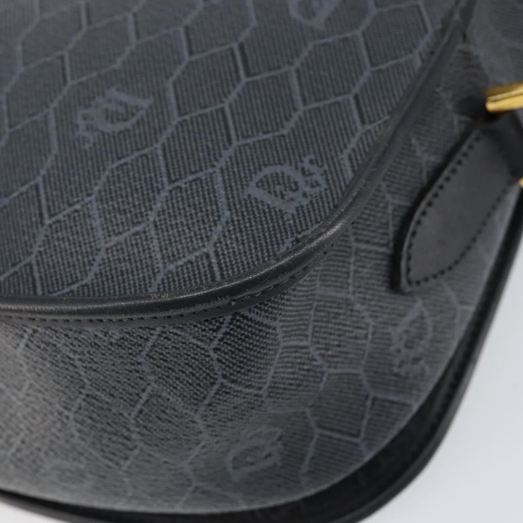 Christian Dior Vintage Honeycomb Shoulder Bag Canvas Black Canvas Shoulder Bag Bag (Pre-Owned)