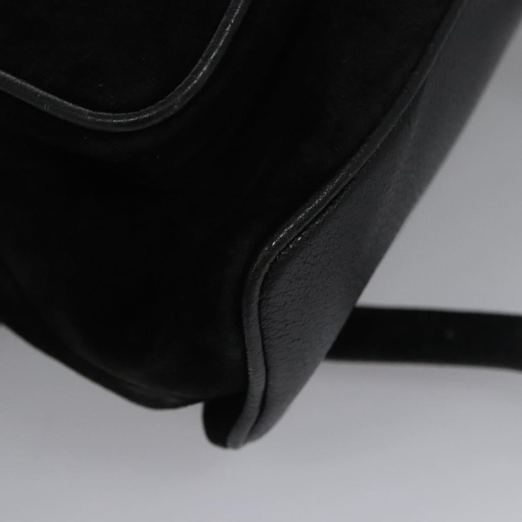 Gucci Vintage Bamboo Backpack Suede Black Suede Backpack Bag (Pre-Owned)